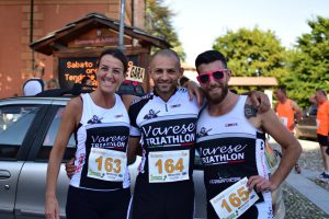 Emanuela Brusa, Giovanni Corigliano e Michele Onorato del varese Triathlon